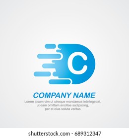 Dots Letter C Logo Design Vector Illustration