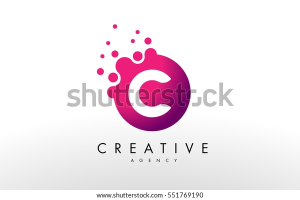 Dots\
Letter C Logo. C Letter Design Vector with\
Dots.