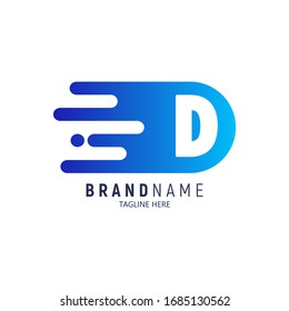 Dots Letter D Logo. Letter Design Vector with Dots. Letter logo template. Gradient color vector. Minimal Line Letter Initial Logo Design Template. Vector Logo Illustration