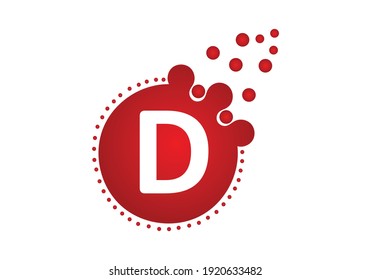 Dots Letter D Logo. D Letter Design Vector with Dots.