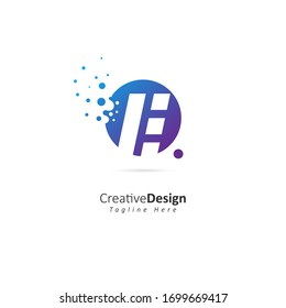 Logotipo de la letra puntos E. Vector de diseño de letra E con puntos.