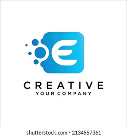 Dots Letter E Logo Design Vector Template