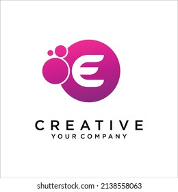 Dots Letter E Logo Design Vector Template