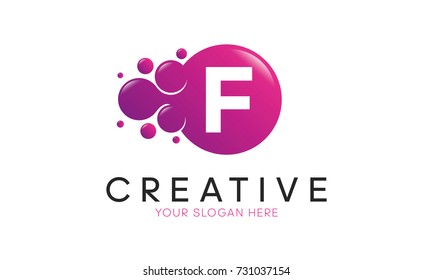 Dots Letter F Logo