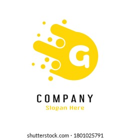 Logotipo de la letra puntos G. G Diseño de letras con puntos.