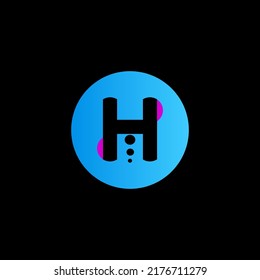 Logo des Dots Letter H. H Letter Design Vektor mit Punkten.