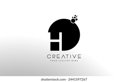 Dots Letter H Logo. H Letter Design Vector with Dots.