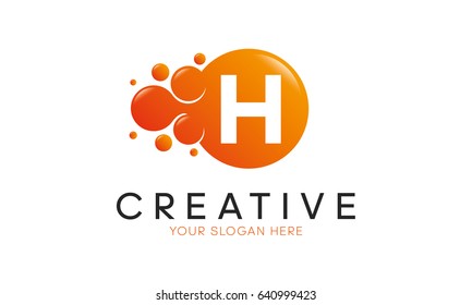 Dots Letter H Logo. H Letter Design Vector with Dots.