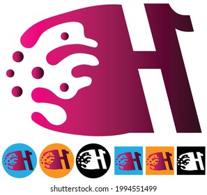 Dots Letter H Logo. H Letter Icon Design Vector with Dots. Vector Lettering Illustration of a Colorful Alphabet.