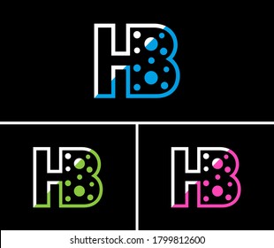Dots letter HB logo. HB Letter Design Vector illustration with Dots.