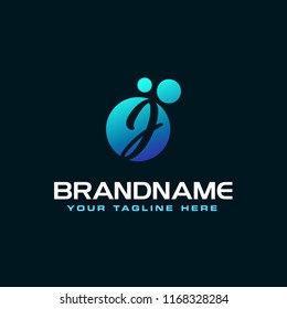 Dots Letter J Logo. J Letter Design Vector with Dots.