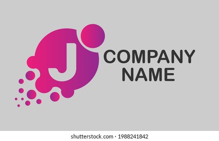 Dots Letter J Logo. J Letter Design Vector with Dots.