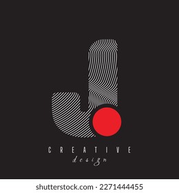 Dots Letter J Logo. J Letter Design Vector with Dots