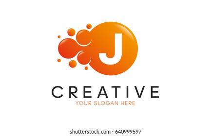 Dots Letter J Logo. J Letter Design Vector with Dots.