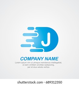 Dots Letter J Logo Design Vector Illustration