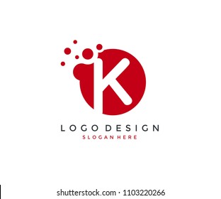 Dots Letter K Logo Design Template