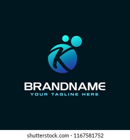Dots Letter K Logo. K Letter Design Vector with Dots.
