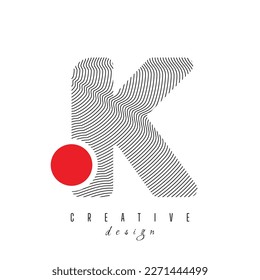 Dots Letter K Logo. K Letter Design Vector with Dots