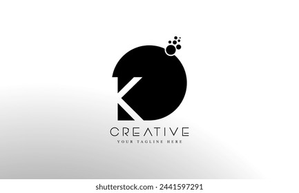 Dots Letter K Logo. K Letter Design Vector with Dots.
