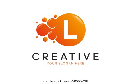 Dots Letter L Logo. L Letter Design Vector with Dots.