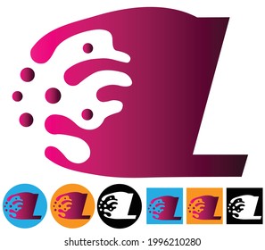Dots Letter L Logo. L Letter Icon Design Vector with Dots. Vector Lettering Illustration of a Colorful Alphabet.
