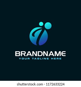 Dots Letter I Logo. I Letter Design Vector with Dots.
