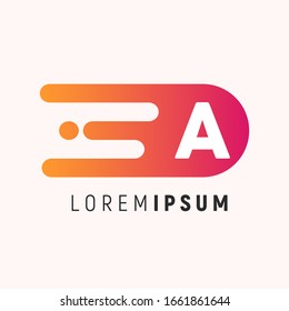 Dots Letter A Logo. Letter Design Vector with Dots. Letter logo template. Gradient color vector. Minimal Line Letter Initial Logo Design Template. Vector Logo Illustration