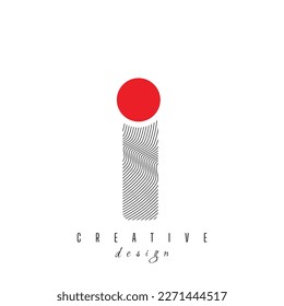 Logo De La Letra Dots I. Vector de diseño de letras con puntos