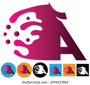 Dots Letter A Logo. A Letter Icon Design Vector with Dots. Vector Lettering Illustration of a Colorful Alphabet.