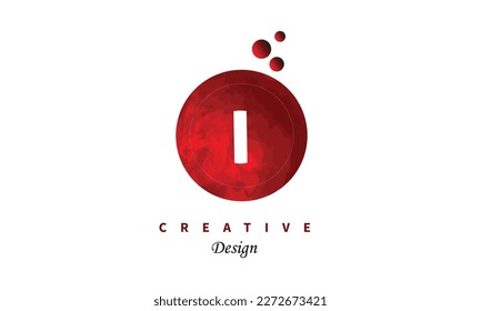 I dots letter logo icon design. Simple water color trendy symbol vector logo design on white background