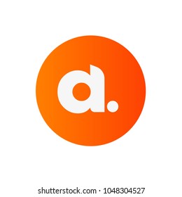 A Dots Letter Logo. Orange Circle. Design Vector Illustration.