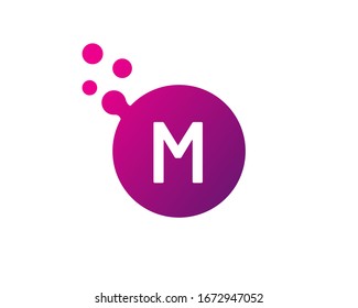 Elemento de plantilla de diseño del logotipo M de letra de puntos. 