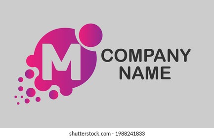 Dots Letter M Logo. M Letter Design Vector with Dots.
