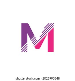 Dots Letter M Logo. M Letter Design Vector with Dots.