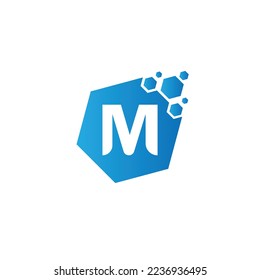 Logo de la letra M de puntos. M Vector de diseño de letras con puntos.