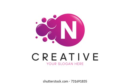 Dots Letter N Logo