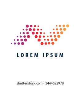 Dots Letter N Logo. N Letter Design Vector with Dots.
