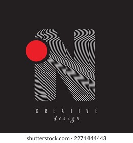 Dots Letter N Logo. N Letter Design Vector with Dots