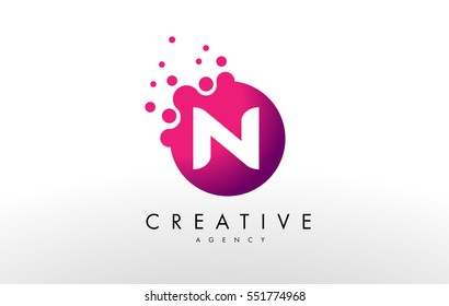 Dots Letter N Logo. N Letter Design Vector with Dots.