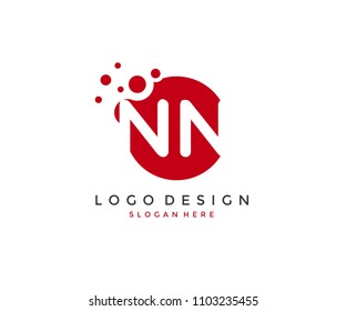 Dots Letter NN Logo Design Template