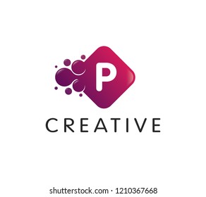 Dots Letter P Logo