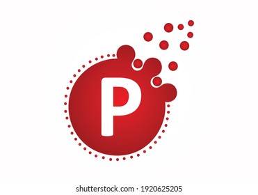 Dots Letter P Logo. P Letter Design Vector with Dots.