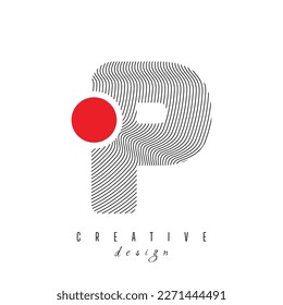 Dots Letter P Logo. P Letter Design Vector with Dots