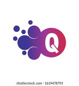 Dots Letter Q Logo. Q Letter Design Vector with Dots.
