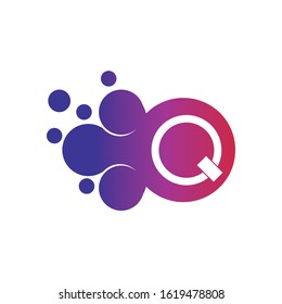 Dots Letter Q Logo. Q Letter Design Vector with Dots.
