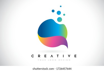 Dots Letter Q Logo. Q Letter Icon Design Vector with Dots. Vector Lettering Illustration of a Colorful Alphabet with Bubbles.