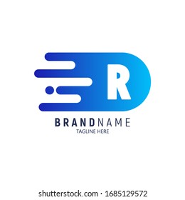 Dots Letter R Logo. Letter Design Vector with Dots. Letter logo template. Gradient color vector. Minimal Line Letter Initial Logo Design Template. Vector Logo Illustration