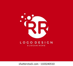 Dots Letter RR Logo Design Template