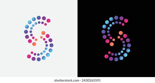 dots letter S logo design