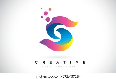 Dots Letter S Logo. S Letter Icon Design Vector with Dots. Vector Lettering Illustration of a Colorful Alphabet with Bubbles.
